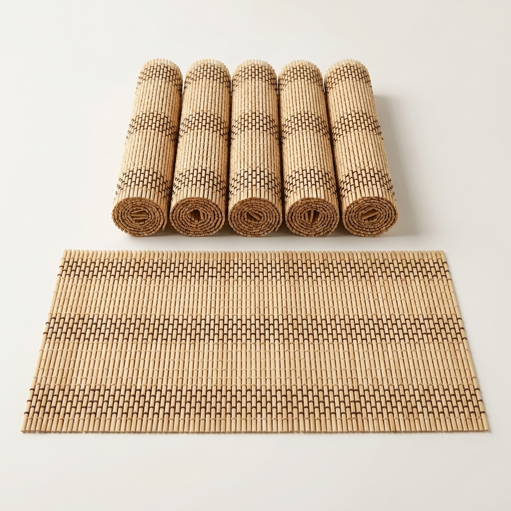 Woven Bamboo Placemat in Beige