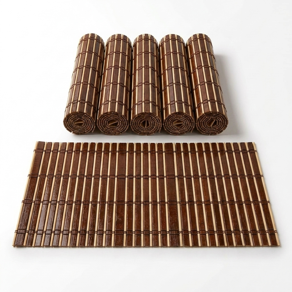 Natural Weave Bamboo Placemat in Dark Brown