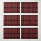 Pack of six woven bamboo placemats in a grid