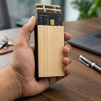 Bamboo pocket card holder