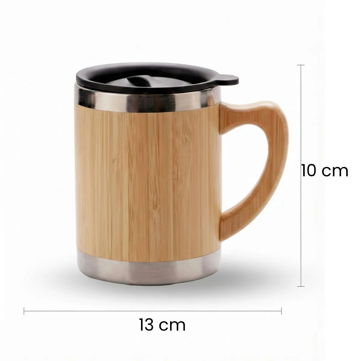 Bamboo Thermos Mug - 350 ml, Eco-friendly Bamboo Travel Coffee Mug with stainless-steel inner.