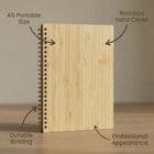 Bamboo Diary A5 with bamboo hard cover, professional appearance, durable binding, and A5 portable size.