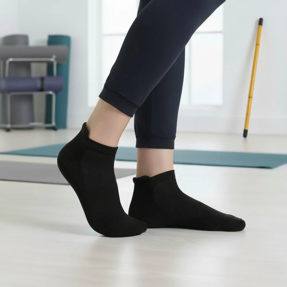 Bamboo Ankle Socks – White, Black, Navy & Grey | Soft, Cushioned & Odor Resistant (Pack of 3)