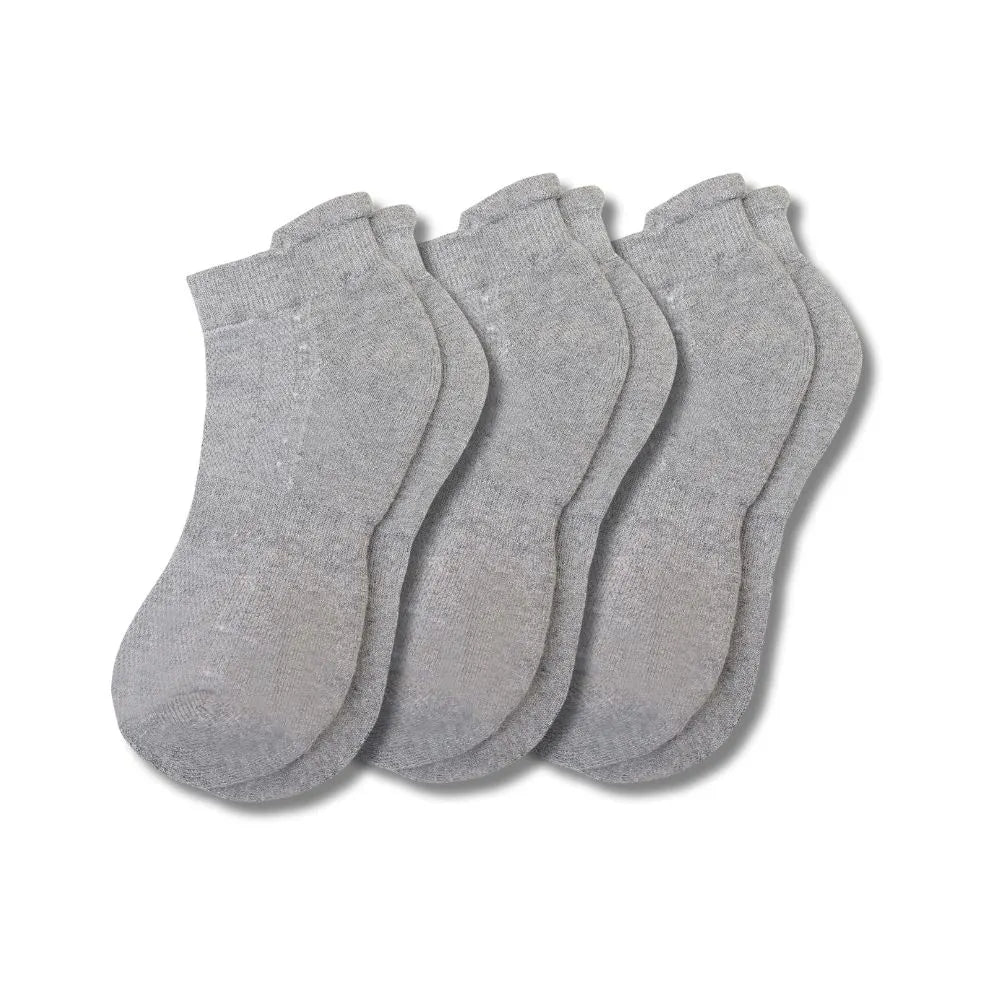Bamboo Ankle Socks – White, Black, Navy & Grey | Soft, Cushioned & Odor Resistant (Pack of 3)