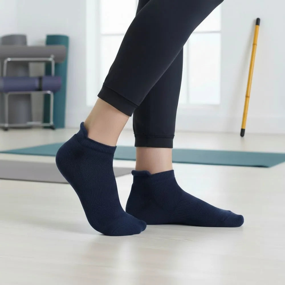 Bamboo Ankle Socks – White, Black, Navy & Grey | Soft, Cushioned & Odor Resistant (Pack of 3)