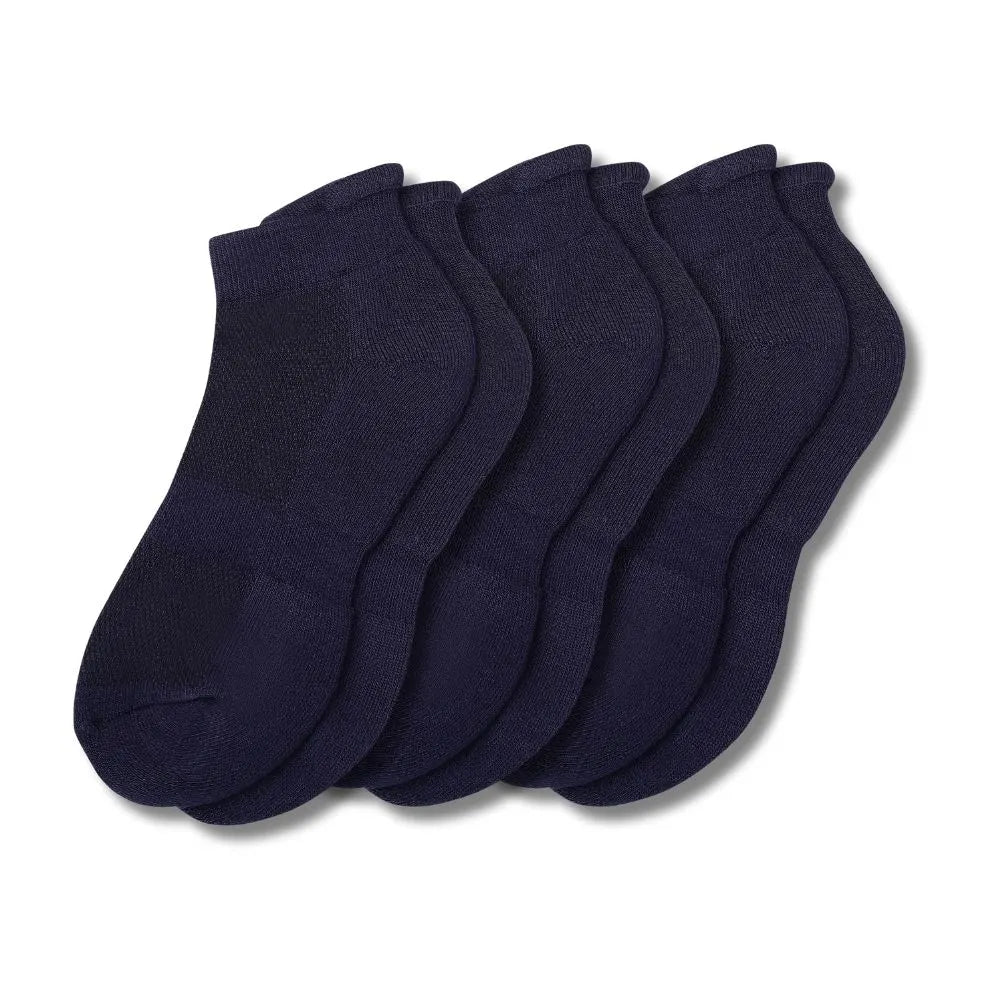 Bamboo Ankle Socks – White, Black, Navy & Grey | Soft, Cushioned & Odor Resistant (Pack of 3)