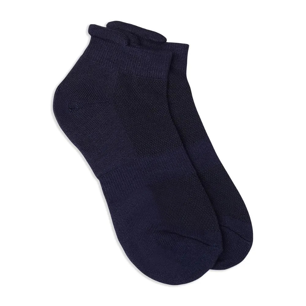 Bamboo Ankle Socks – White, Black, Navy & Grey | Soft, Cushioned & Odor Resistant (Pack of 3)