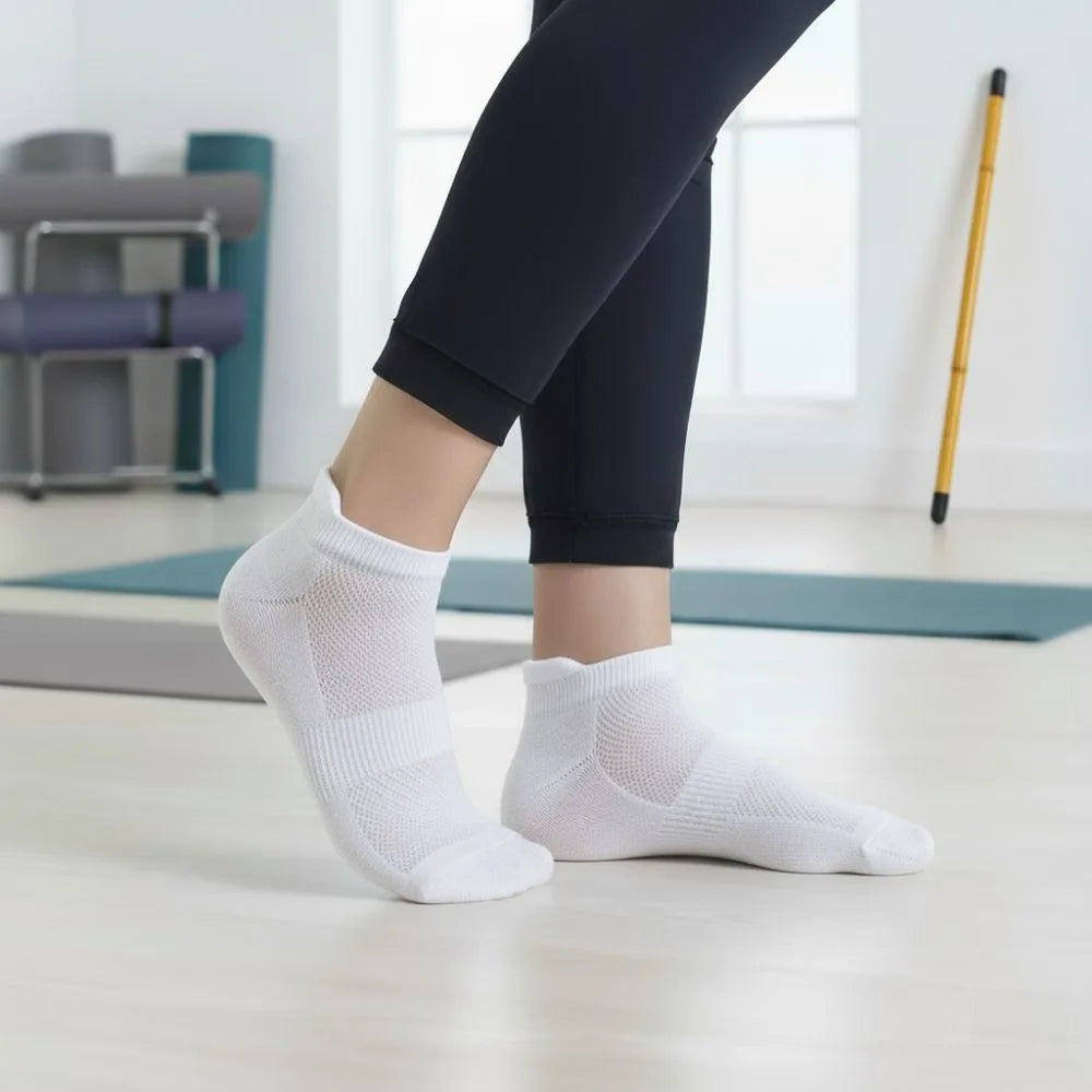 Bamboo Ankle Socks – White, Black, Navy & Grey | Soft, Cushioned & Odor Resistant (Pack of 3)