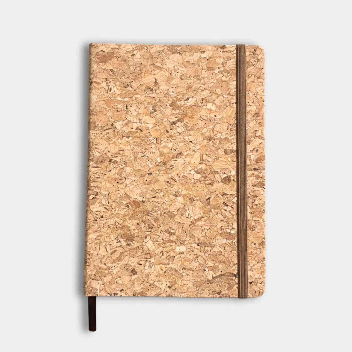 Cork Notebook (160 pages) with natural cork cover and brown elastic band, ideal for notes and journaling.