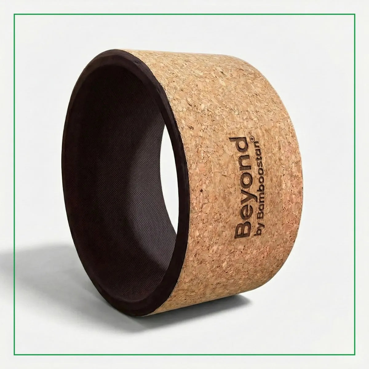 Cork Yoga Wheel displayed elegantly, designed for comfort and support in yoga practice.