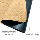 Cork Yoga Mat showcasing premium cork material and anti skid grip for stability in yoga practice.