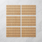 Heritage Weave Bamboo Placemats — pack of 6 on marble