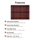 Woven bamboo placemat features