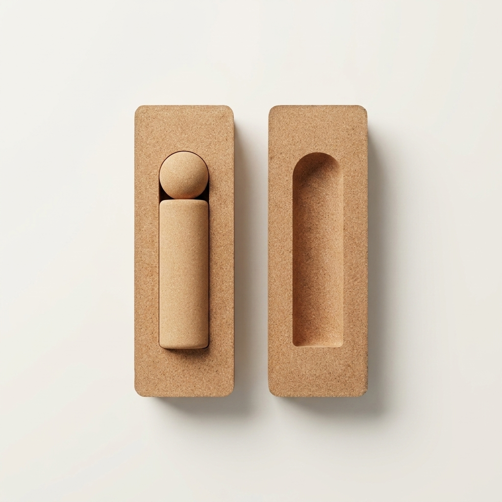 Cork Roller Set (3-in-1) — open, showing nested small roller and ball
