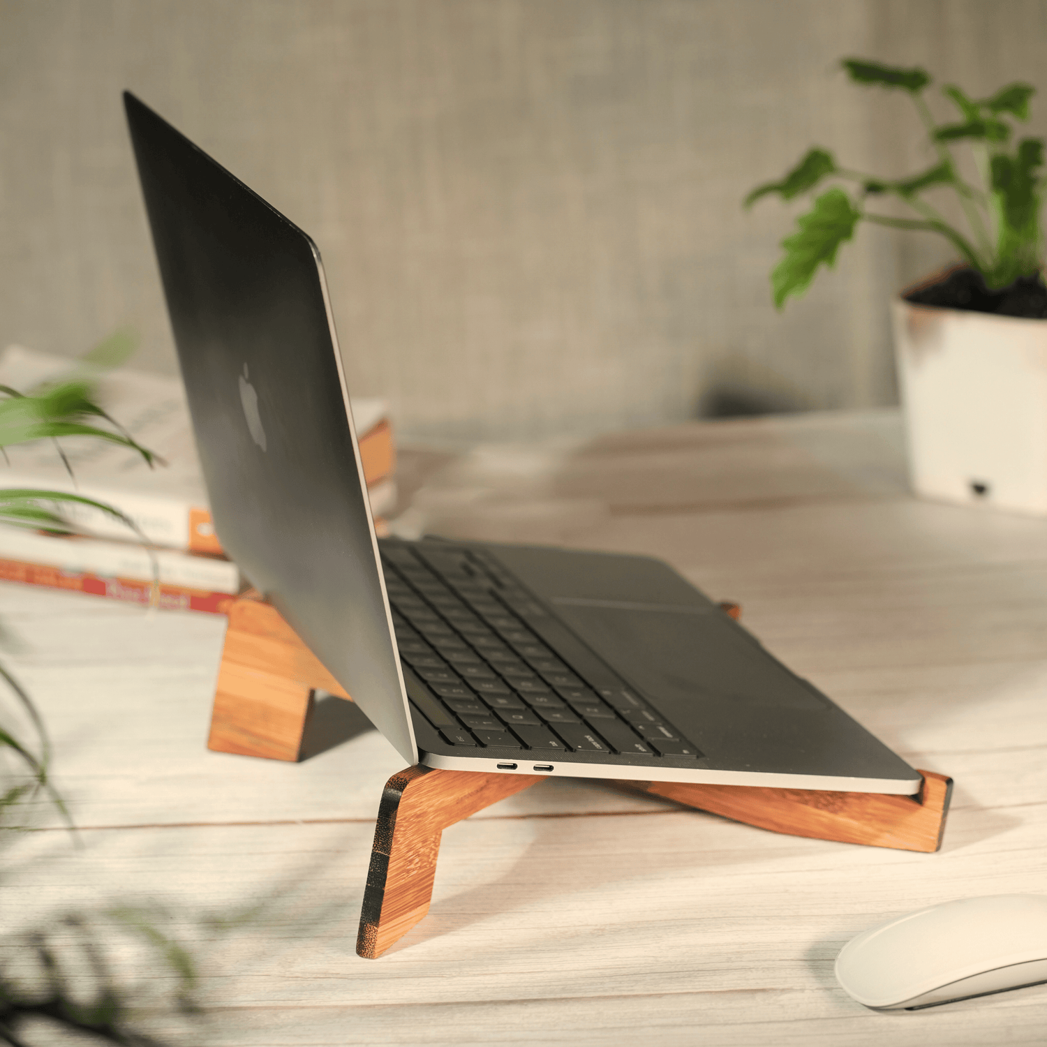 Ergonomic Bamboo Laptop Stand- Perfect for Professionals and Students
