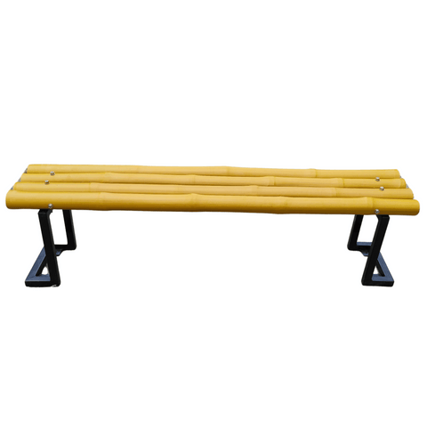 Designer Outdoor Bench – Vibrant Yellow, Eco-Friendly, & Weatherproof