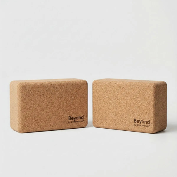 Cork Yoga Block set for enhancing yoga practice and stability, designed for support and comfort.