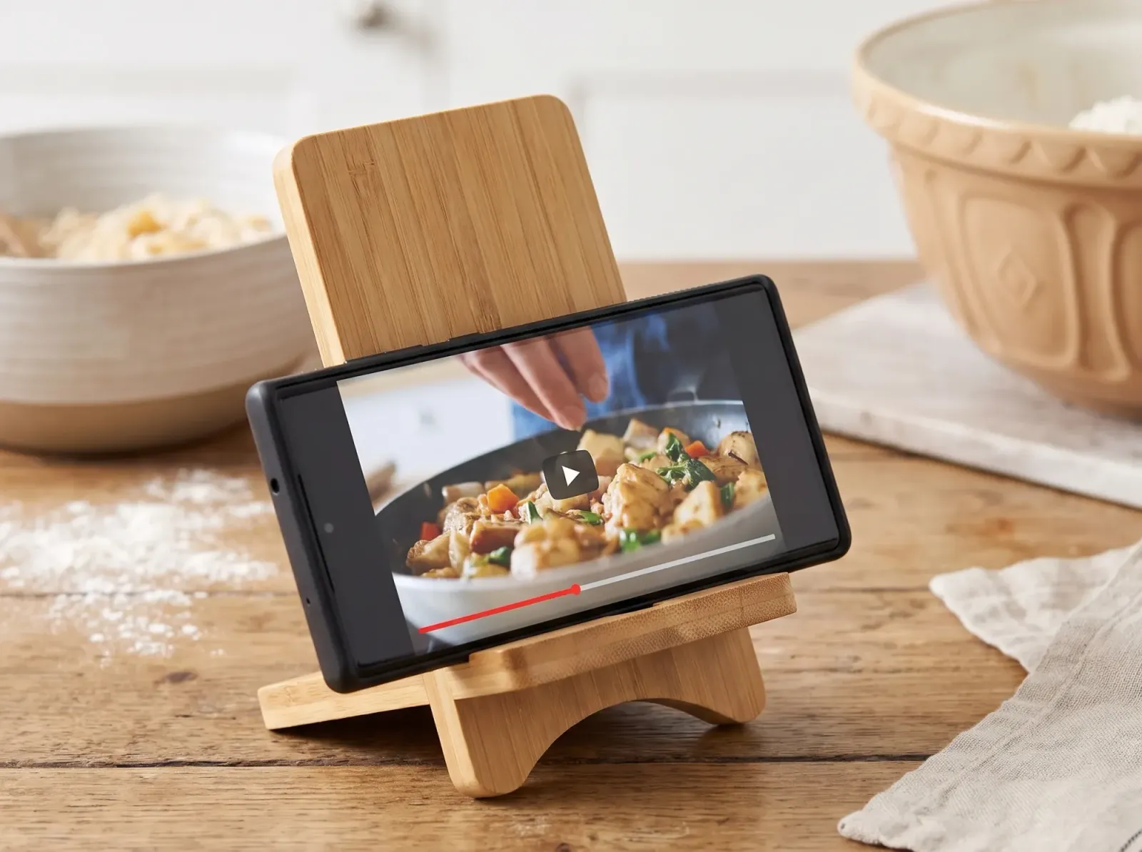 Recipe propped up