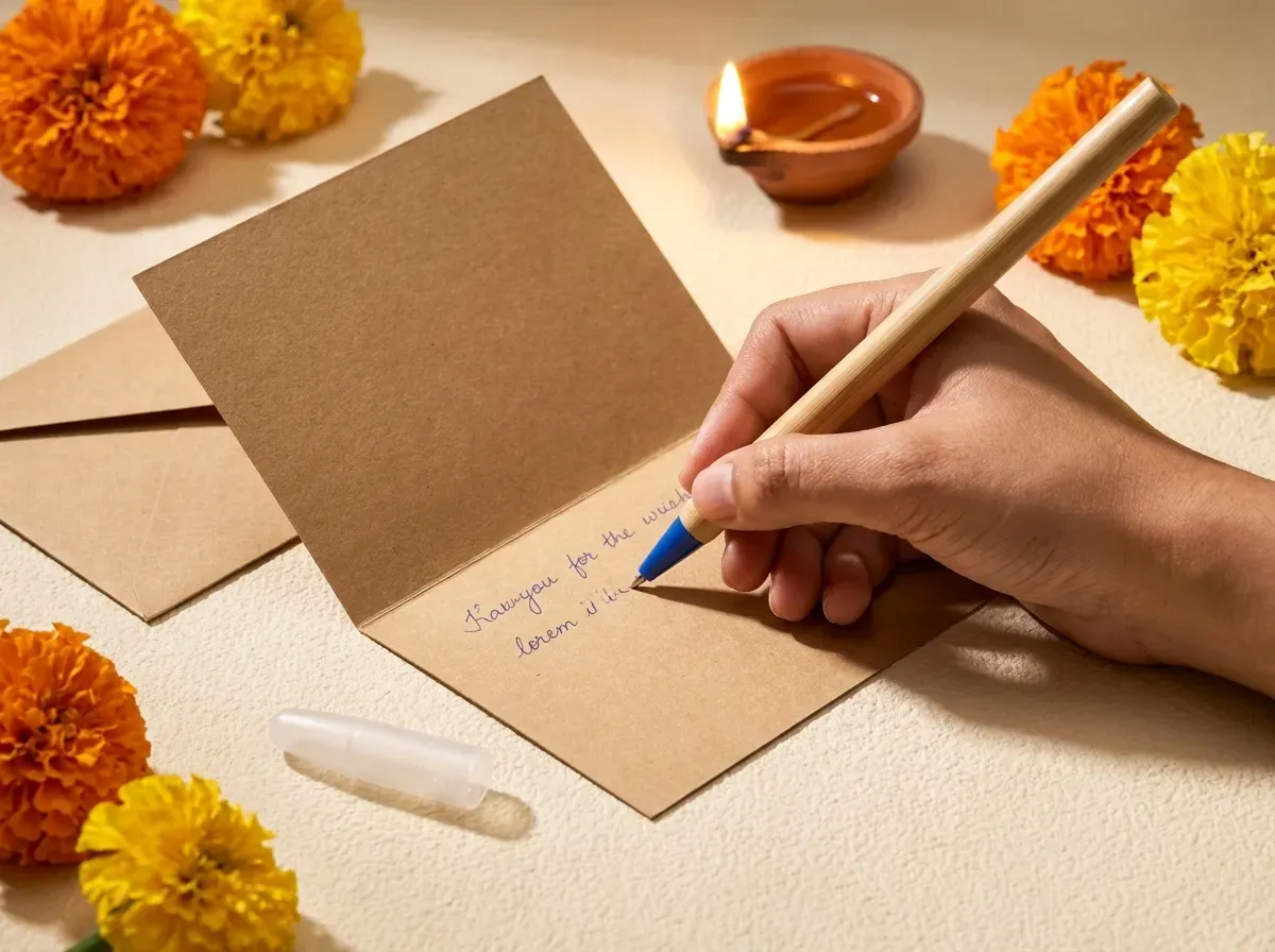 A card written by hand