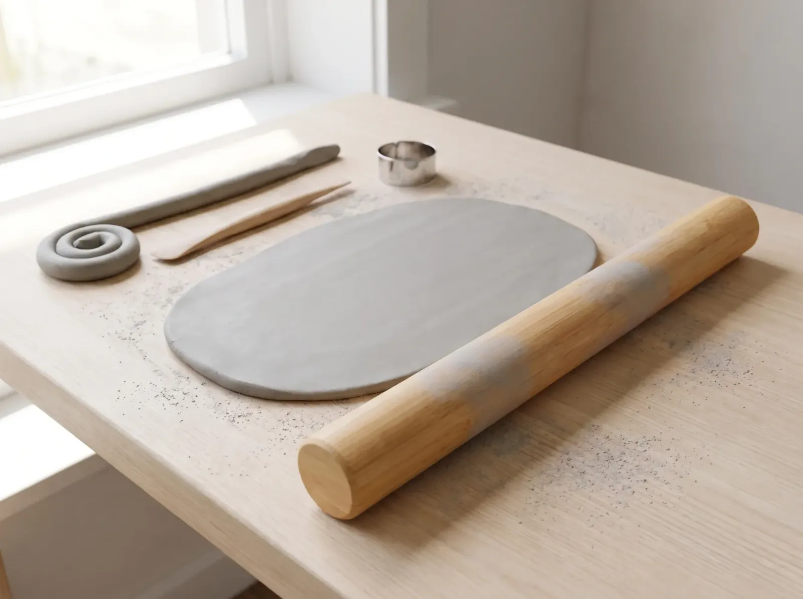 The clay or craft table