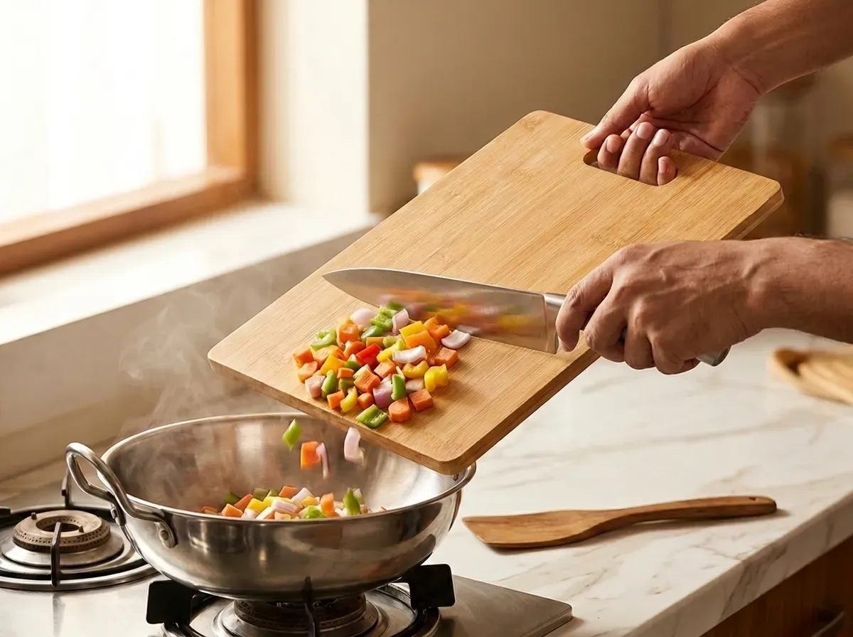 Straight from board to pan