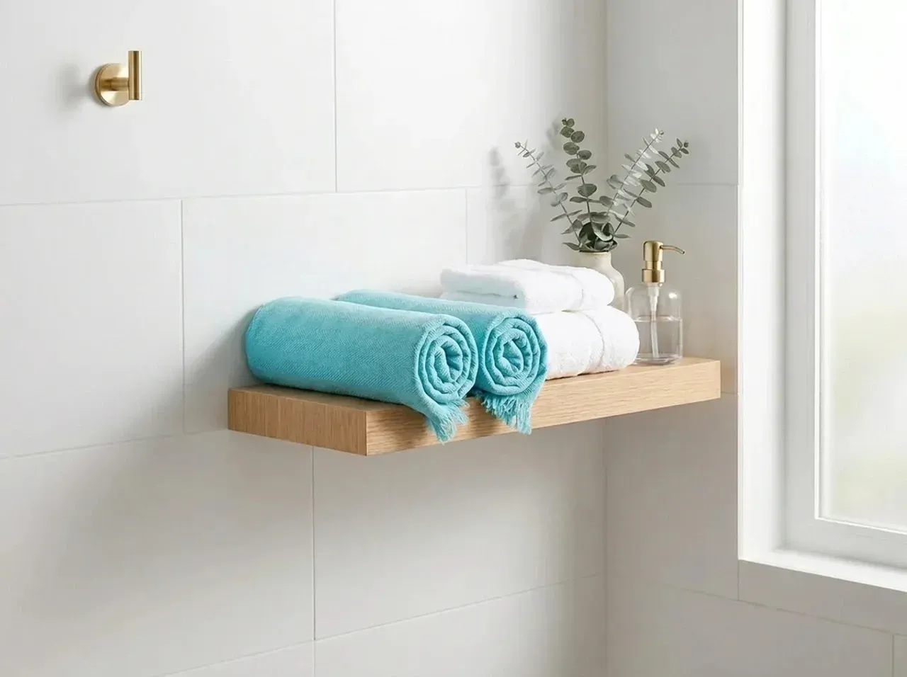 On the bathroom shelf